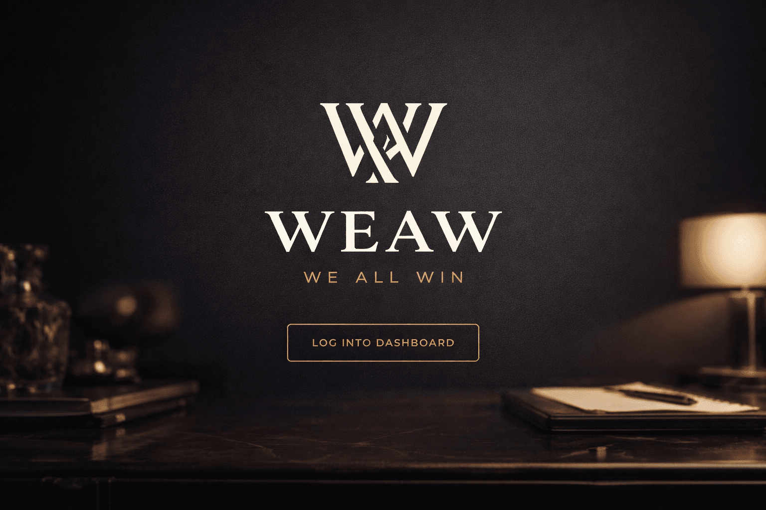 WEAW — We All Win. Log into dashboard.